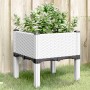 Fioriera da Giardino con Gambe Bianco 40x40x42 cm in PP