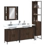 Set Mobili da Bagno 4 pz Rovere Marrone in Legno Multistrato