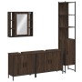 Set Mobili da Bagno 4 pz Rovere Marrone in Legno Multistrato