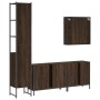 Set Mobili da Bagno 4 pz Rovere Marrone in Legno Multistrato