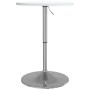 Tavolo Bar Bianco 50x50x90 cm Legno Multistrato Acciaio Cromato