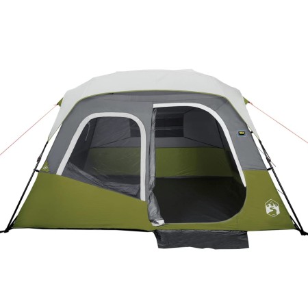 Tenda Famiglia con LED 6 Persone Verde Chiaro Rilascio Rapido