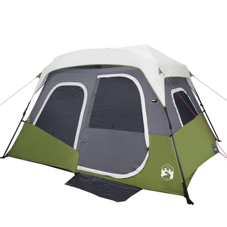 Tenda Famiglia con LED 6 Persone Verde Chiaro Rilascio Rapido