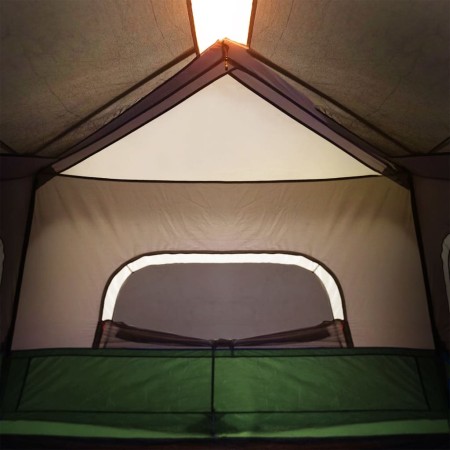 Tenda Famiglia con LED 6 Persone Verde Chiaro Rilascio Rapido