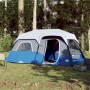 Tenda Famiglia con LED 9 Persone Blu Chiaro a Rilascio Rapido