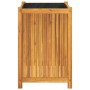Fioriera Giardino con Rivestimento 50x50x75 cm Massello Acacia