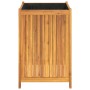 Fioriera Giardino con Rivestimento 50x50x75 cm Massello Acacia