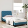 Letto con Materasso Blu 80x200 cm in Velluto