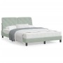Letto con Materasso Grigio Chiaro 140x200 cm in Velluto