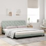 Letto con Materasso Grigio Chiaro 180x200 cm in Velluto