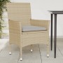 Sedie da Giardino con Cuscini 2 pz Beige in Polyrattan