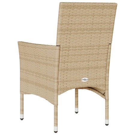 Sedie da Giardino con Cuscini 2 pz Beige in Polyrattan