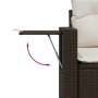 Set Divano da Giardino 4 pz con Cuscini Marrone in Polyrattan