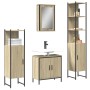 Set Mobili da Bagno 4 pz Rovere Sonoma in Legno Multistrato