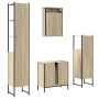 Set Mobili da Bagno 4 pz Rovere Sonoma in Legno Multistrato