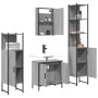Set Mobili da Bagno 4 pz Grigio Sonoma in Legno Multistrato