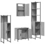 Set Mobili da Bagno 4 pz Grigio Sonoma in Legno Multistrato