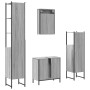 Set Mobili da Bagno 4 pz Grigio Sonoma in Legno Multistrato