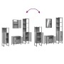 Set Mobili da Bagno 4 pz Grigio Sonoma in Legno Multistrato