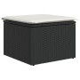 Set Divani da Giardino 5 pz con Cuscini in Polyrattan Nero