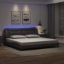 Giroletto con Luci LED Grigio 200x200 cm in Similpelle