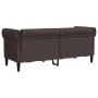 Divano Chesterfield a 2 Posti Marrone Scuro in Tessuto