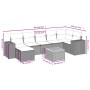 Set Divano da Giardino 8 pz con Cuscini Grigio in Polyrattan