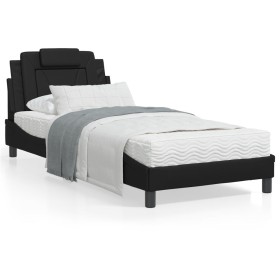 Letto con Materasso Nero 80x200 cm in Similpelle