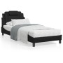 Letto con Materasso Nero 80x200 cm in Similpelle