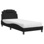 Letto con Materasso Nero 80x200 cm in Similpelle