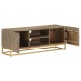 Mobile Porta TV 110x30x40 cm in Legno Massello di Mango e Ferro