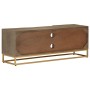 Mobile Porta TV 110x30x40 cm in Legno Massello di Mango e Ferro