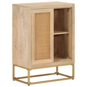 Credenza 55x30x76 cm in Legno Massello di Mango e Ferro