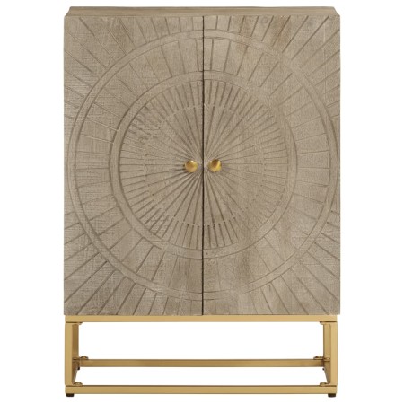 Credenza 55x30x76 cm in Legno Massello di Mango e Ferro