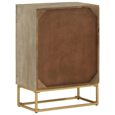 Credenza 55x30x76 cm in Legno Massello di Mango e Ferro