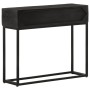 Tavolo Consolle Nero 90x30x76cm Legno Massello di Mango e Ferro