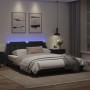 Giroletto con Luci LED Nero 160x200 cm in Similpelle