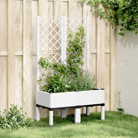 Fioriera da Giardino con Graticcio Bianco 80x40x142 cm PP