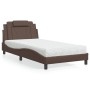 Letto con Materasso Marrone 100x200cm in Similpelle