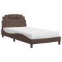 Letto con Materasso Marrone 100x200cm in Similpelle