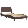 Letto con Materasso Marrone 100x200cm in Similpelle