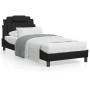 Letto con Materasso Nero 90x200 cm in Similpelle