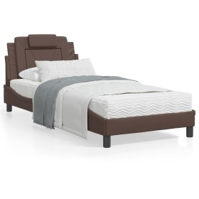 Letto con Materasso Marrone 80x200 cm in Similpelle