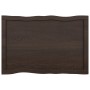 Piano Tavolo Marrone Scuro 80x50x(2-4)cm in Rovere Non Trattato