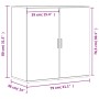 Credenza Rovere Marrone 79x38x80 cm in Legno Multistrato