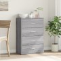 Credenza Grigio Sonoma 60x31x84 cm in Legno Multistrato