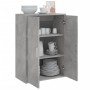 Credenza Grigio Cemento 60x31x84 cm in Legno Multistrato