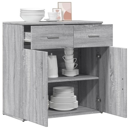 Credenza Grigio Sonoma 79x38x80 cm in Legno Multistrato