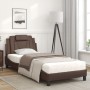 Letto con Materasso Marrone 90x190 cm in Similpelle