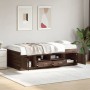Divano Letto con Cassetti Rovere Marrone 90x200 cm Multistrato